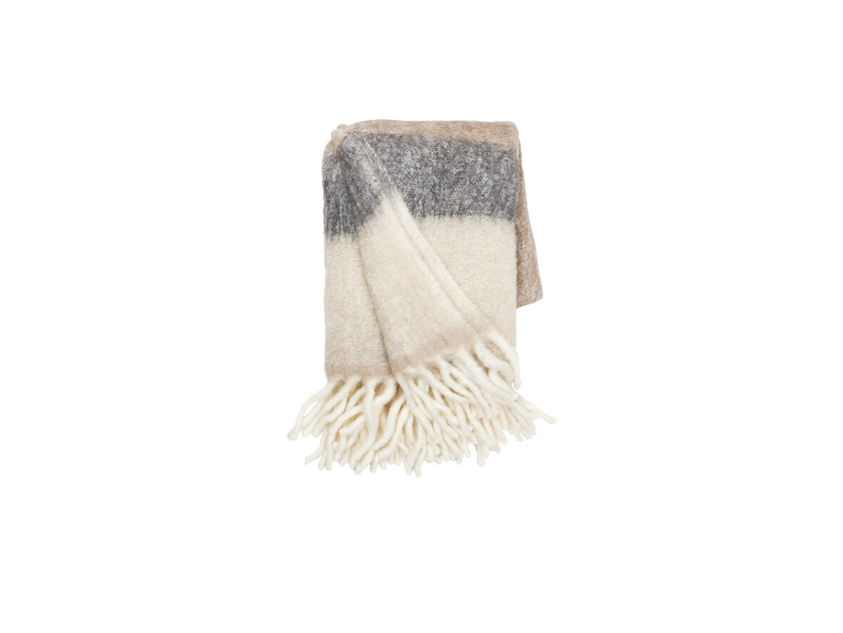 Cozy Living – Mathea Throw Striped Taupe Cozy Living