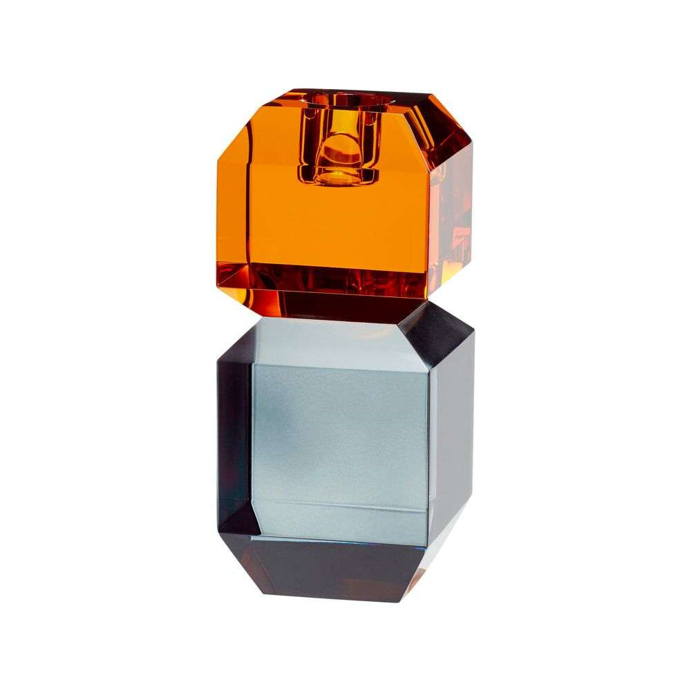 Hübsch – Gem Candlestick Orange/Smoked Hübsch