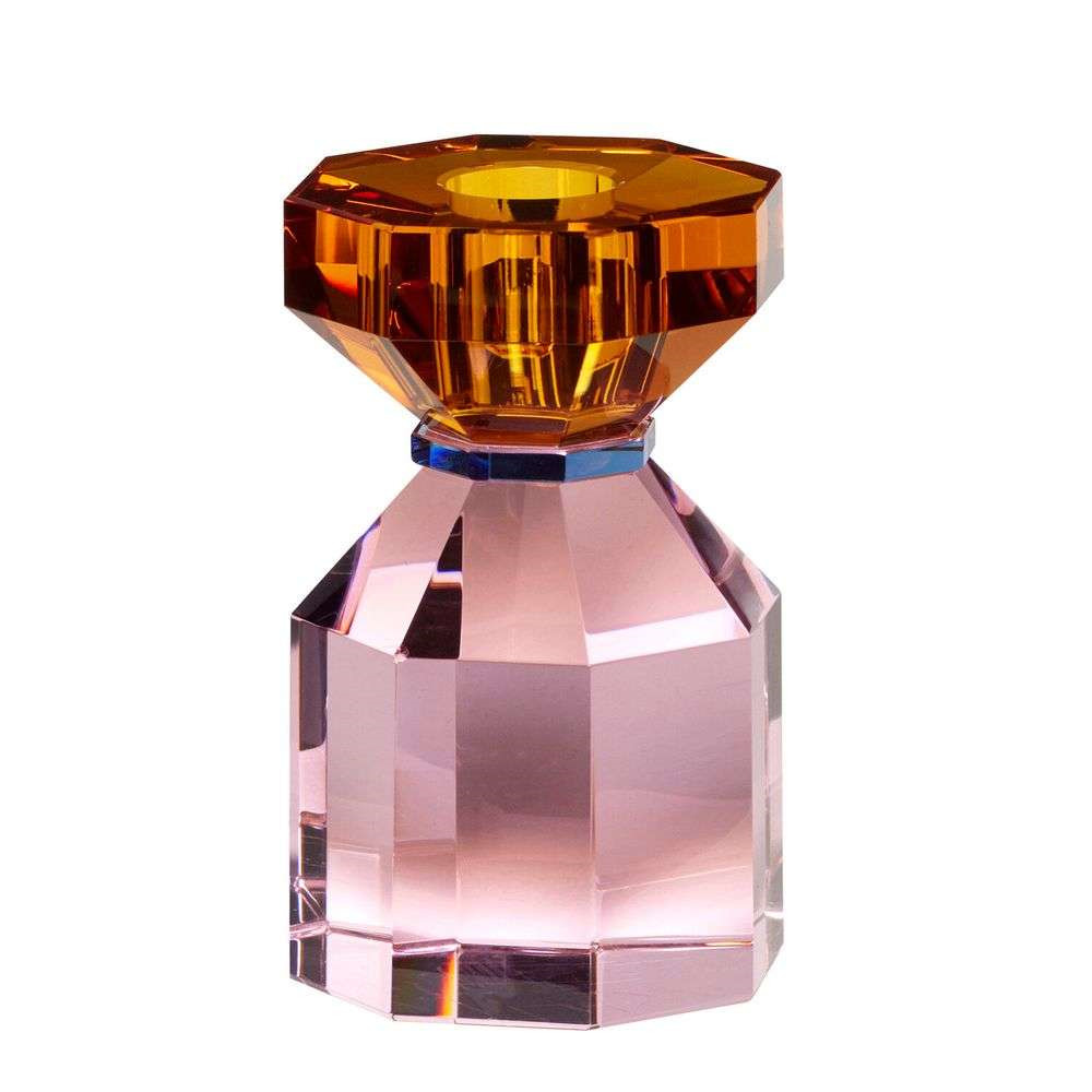 Hübsch – Gem Candlestick Orange/Pink Hübsch