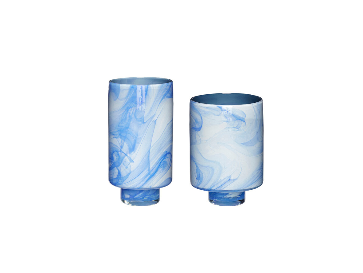 Hübsch – Cloud Vases 2 pcs. Blue/White Hübsch