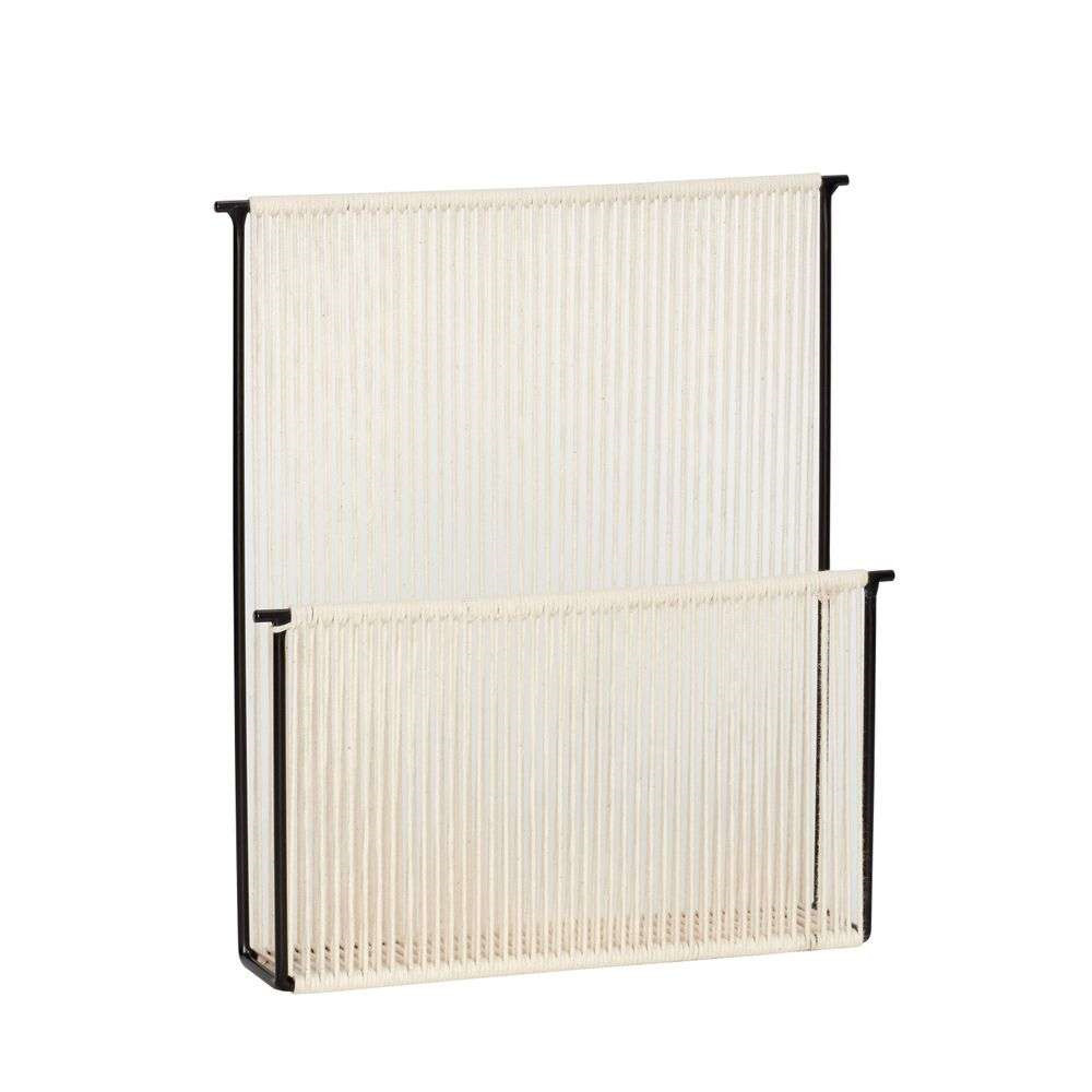 Hübsch – String Wall Magazine Holder Black/White Hübsch