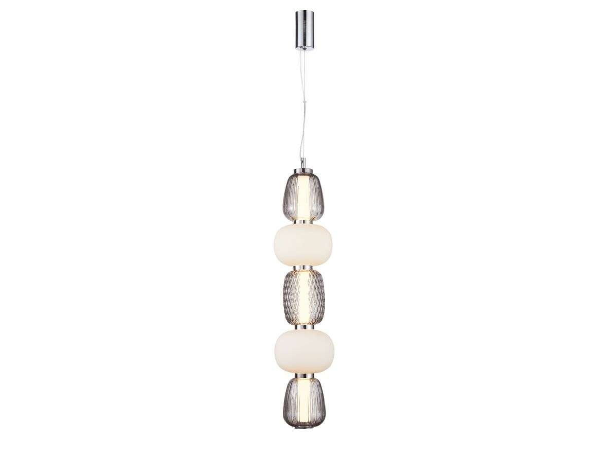 Loom Design - Pearl 5 Hanglamp Grey/Opal/Chrome