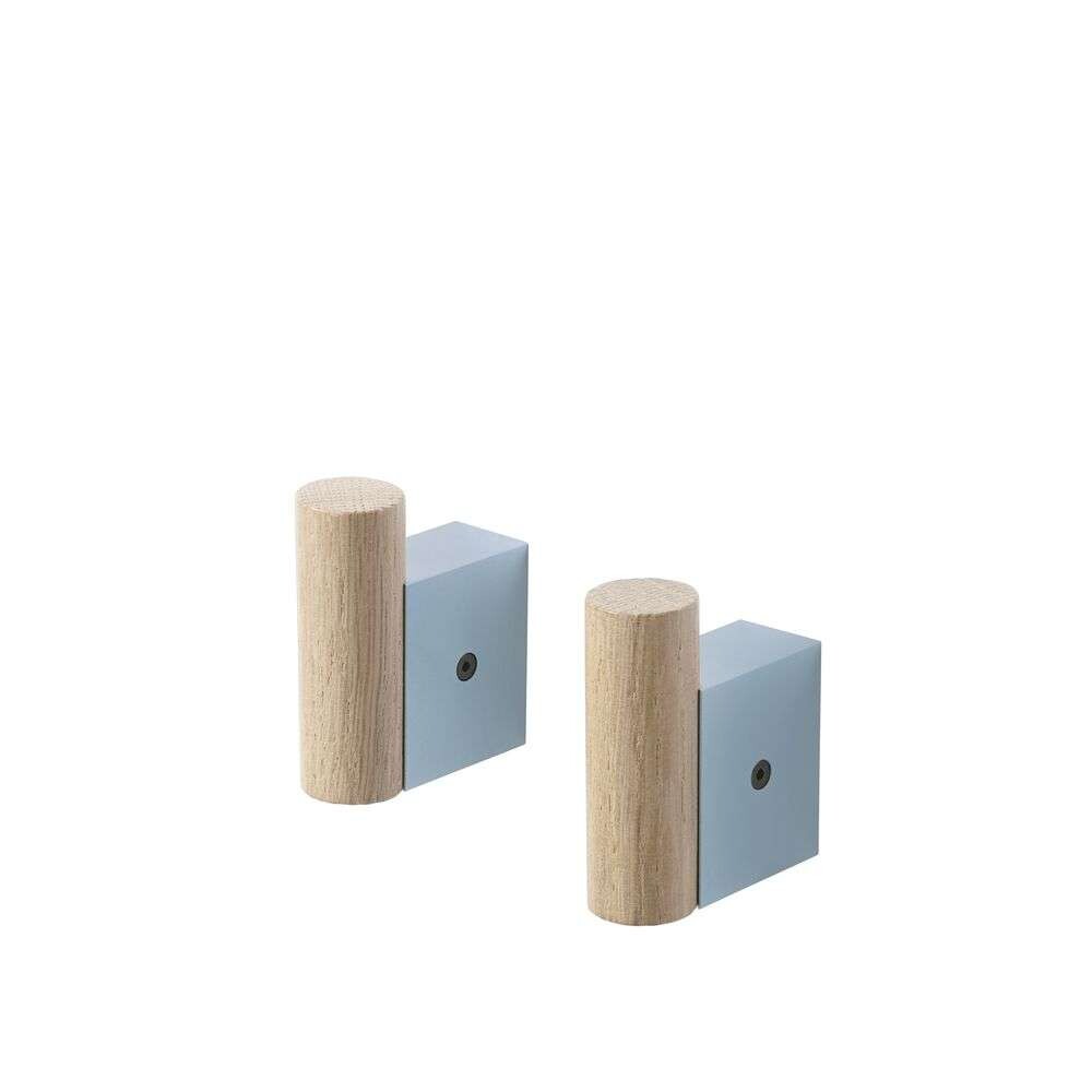 Muuto – Attach Coat Hook Set of 2 Oak/Pale Blue Muuto