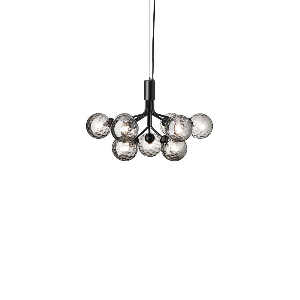 Nuura – Apiales 9 Chandelier Satin Black/Optic Smoked Nuura