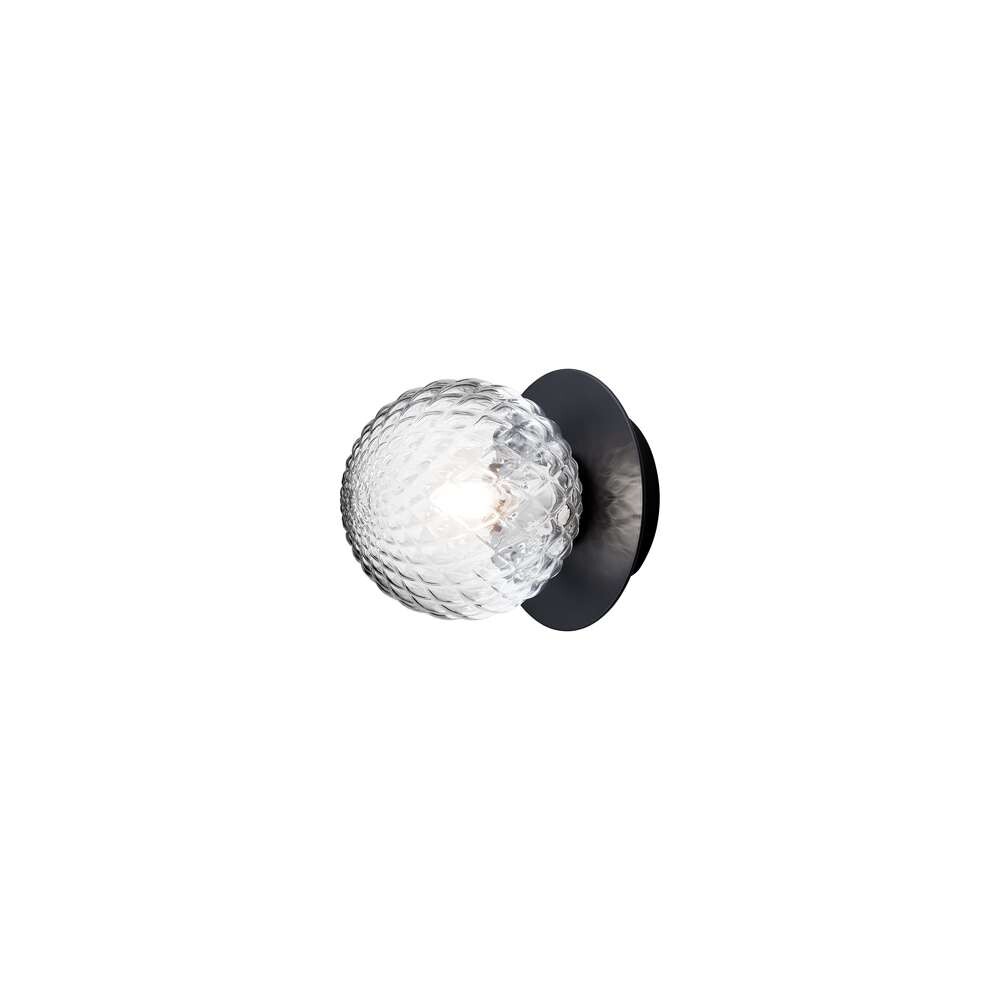 Nuura - Liila 1 Wand-/Plafondlamp IP44 Small Black/Optic Clear