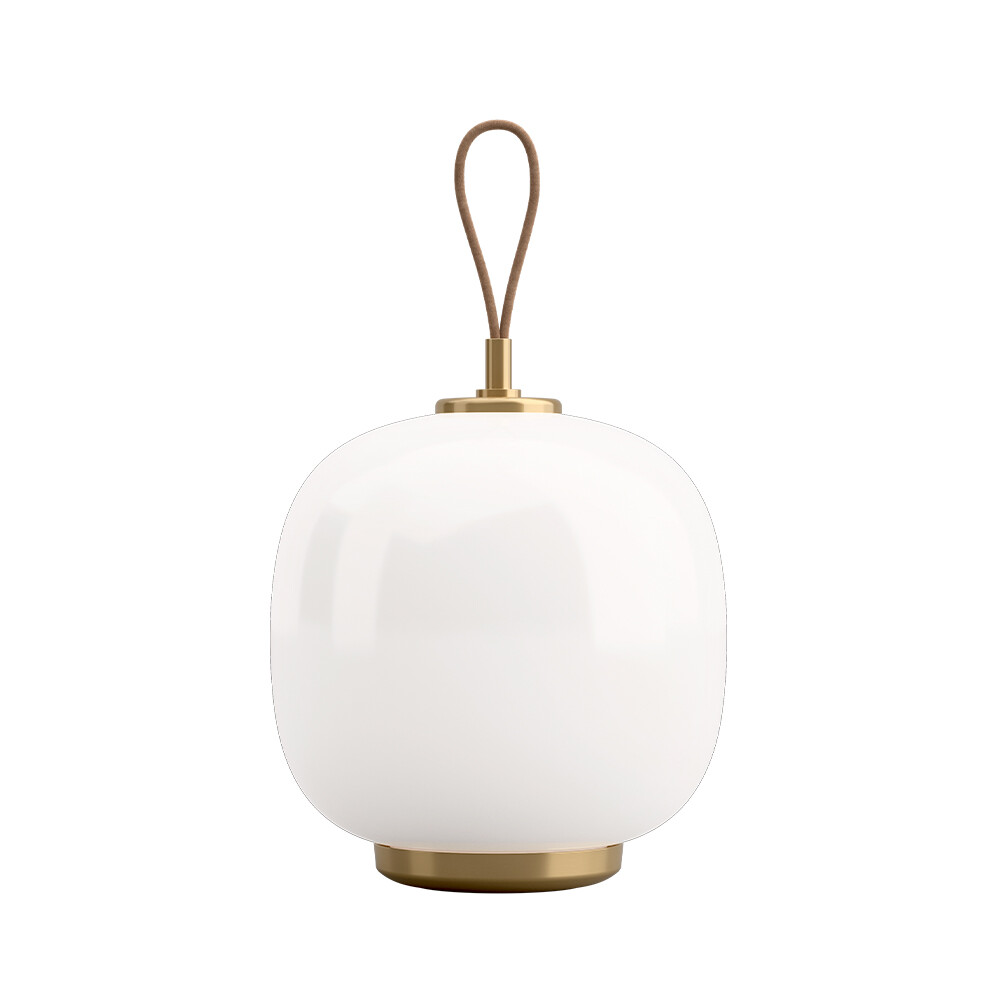 Louis Poulsen – VL45 Radiohus Portable Pöytävalaisin Brass/Glossy White Opaali