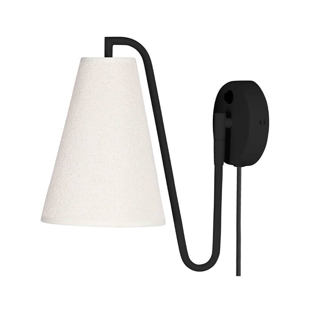 Globen Lighting - Lou Wandlamp Bouclé Wit/Zwart