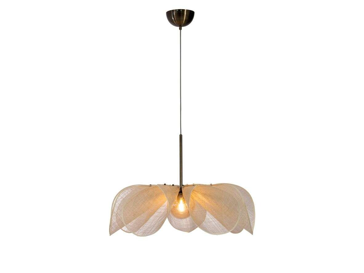 Markslöjd - Styrka Hanglamp Ø75 Beige/Antique Brass/Amber