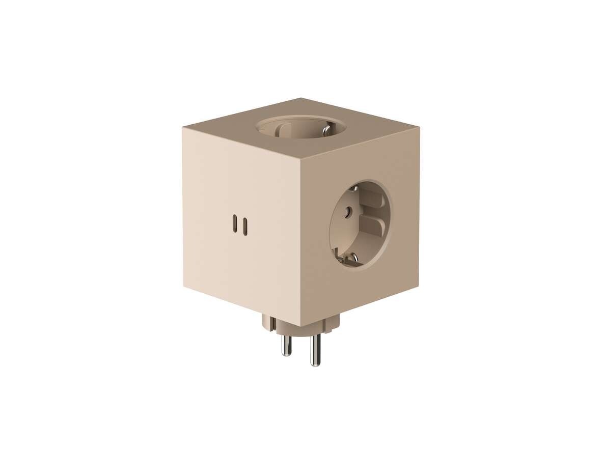 Avolt – Square 2 Socket Extender w/30W Dual USB-C Beige