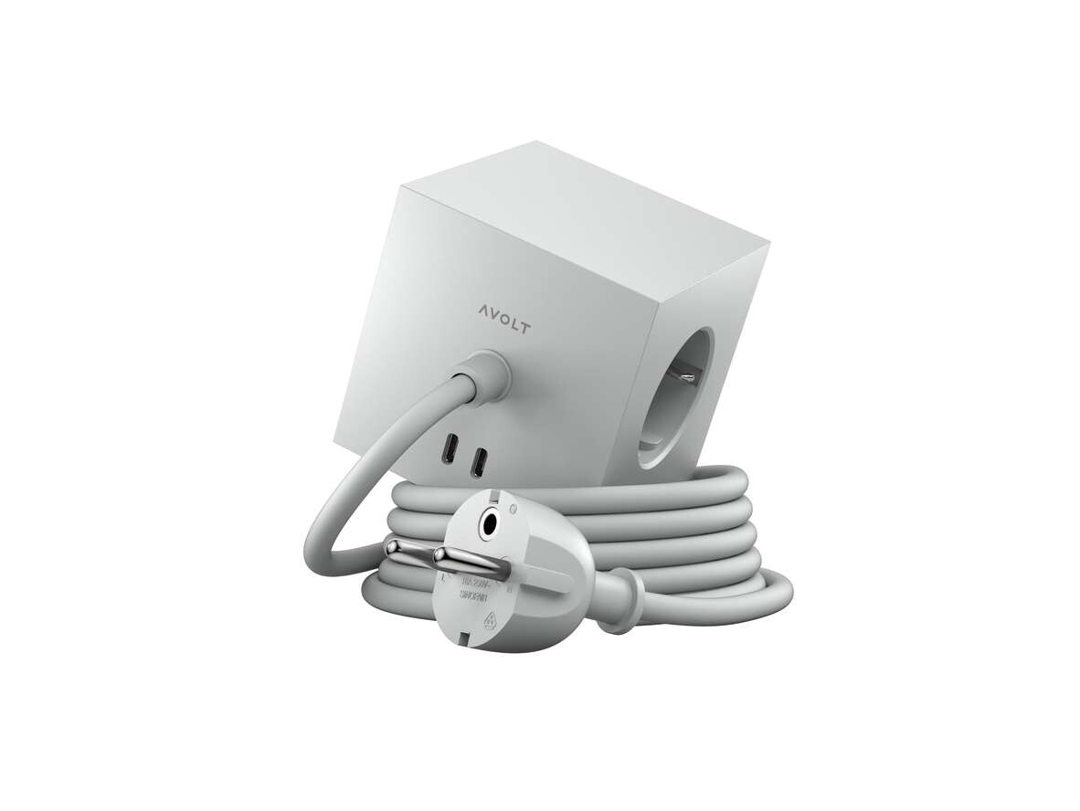 Avolt – Square 1 w/30W Dual USB-C & Magnet 1,8m Gotland Gray