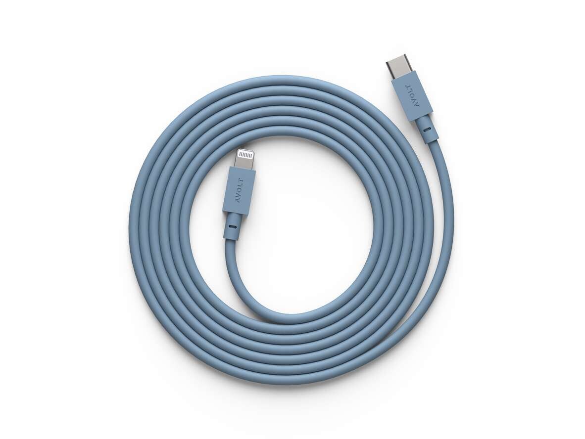 Avolt – Cable 1 USB-C to Lightning 2m Shark Blue