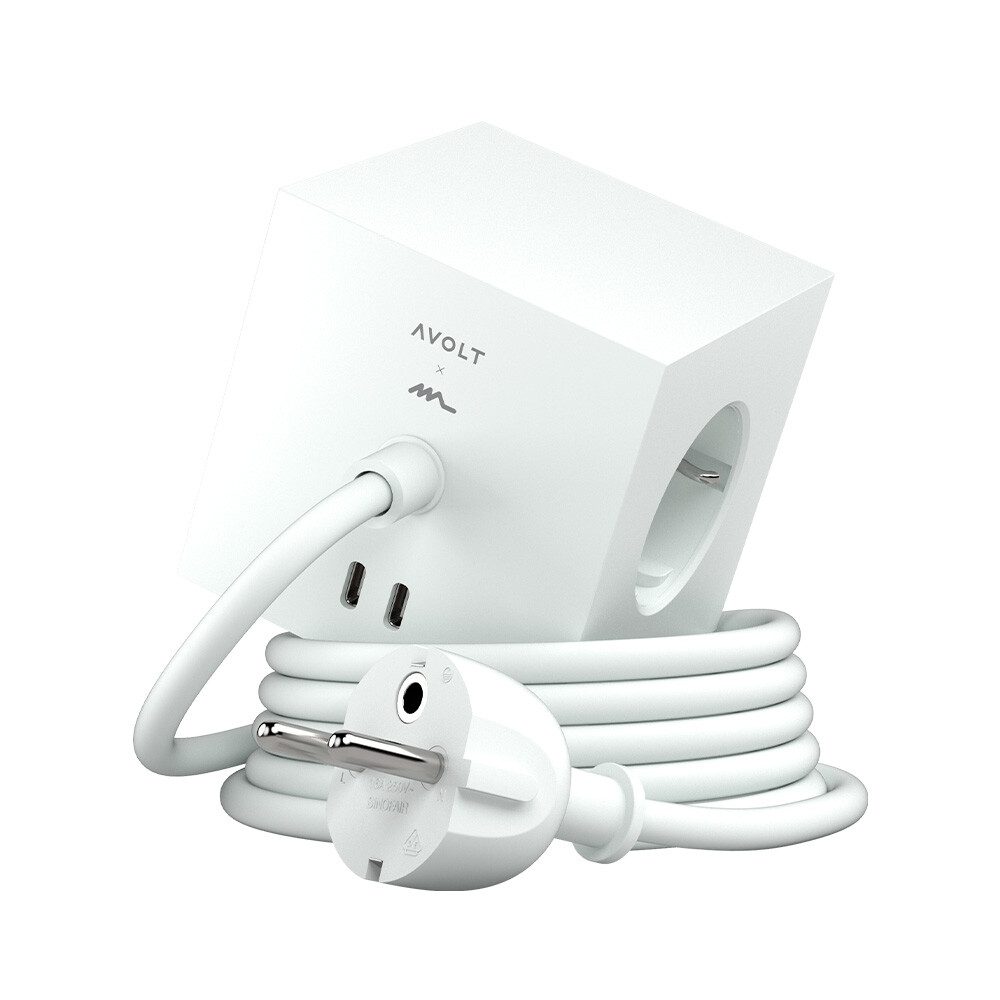 Avolt – Square 1 w/30W Dual USB-C & Magnetic Base 3m ML Edition Valkoinen