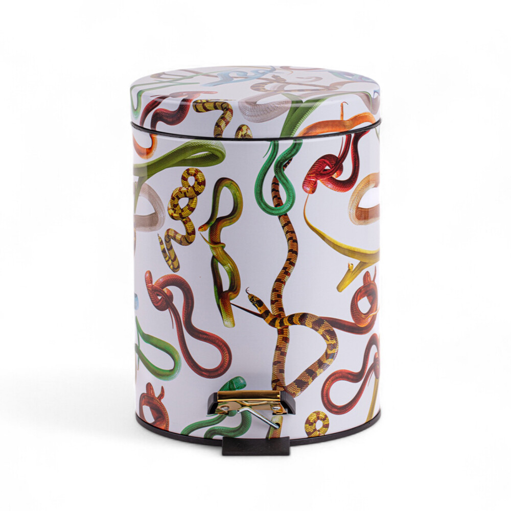 Seletti – Snakes Toiletpaper Home Dustbin Ø20,5xH27,5 Valkoinen/Multicolor