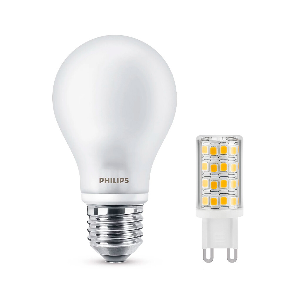 Philips & e3light – Lamppu LED Set 1x E27 (1055lm & 1x G9 (410lm)