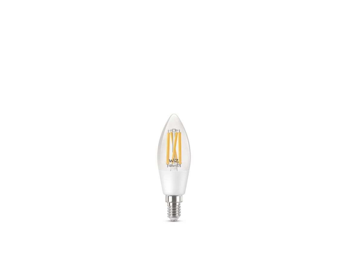 WiZ – Lamppu Smart TW 4,9W 470lm 2700-6500K Kynttilä Clear E14