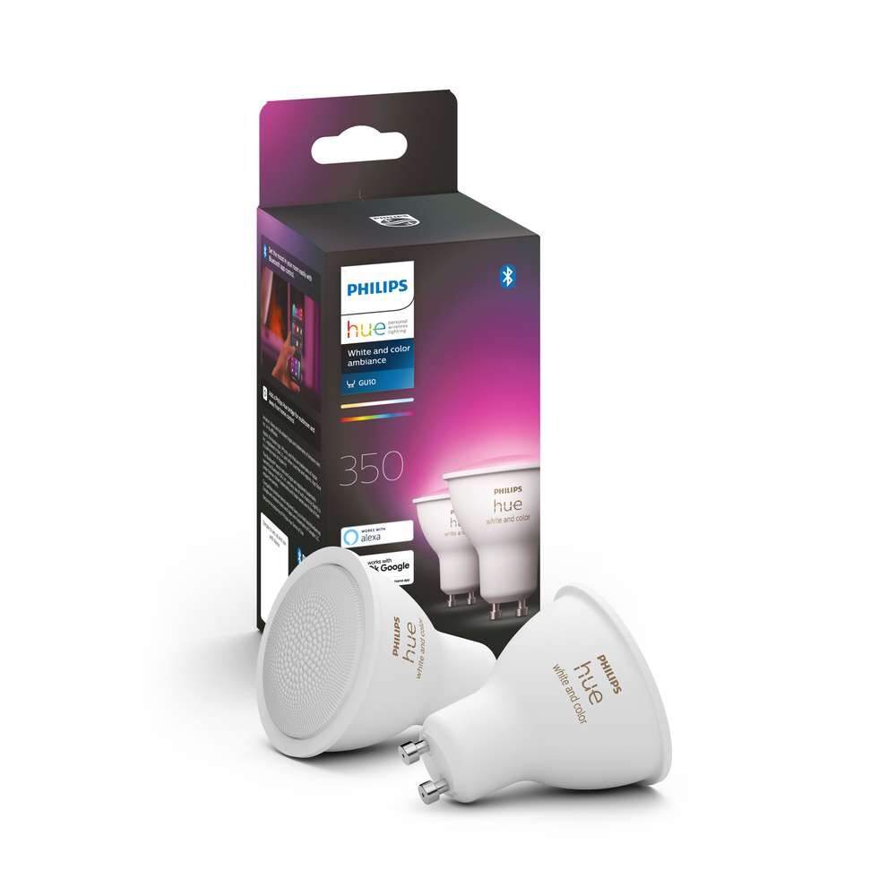 Philips Hue – Philips Hue White & Color 6W Bluetooth GU10 Lamppu 2 stk. Philips Hue