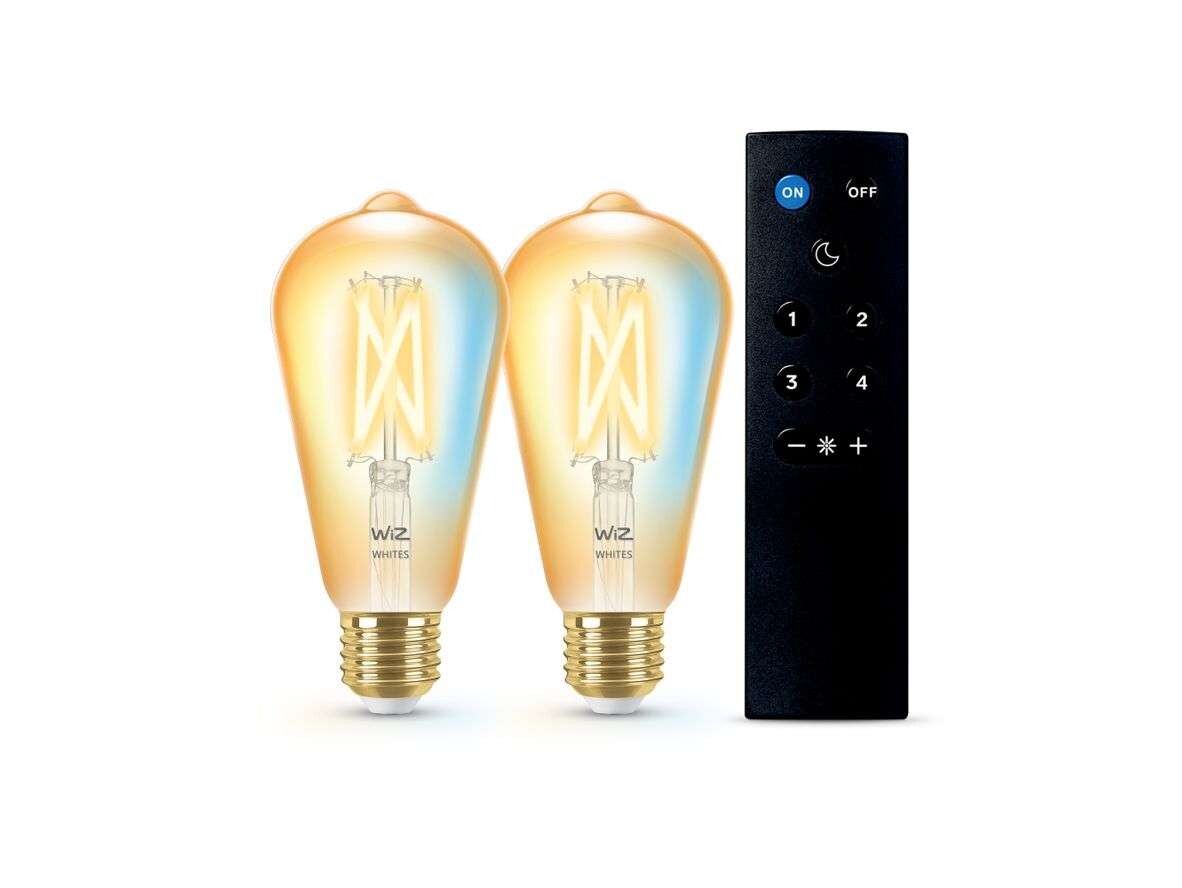 WiZ – Lamput Smart TW Amb. 8W 806lm 2200-6500K 2pcs. Edison Gold E27 & Remote WiZ