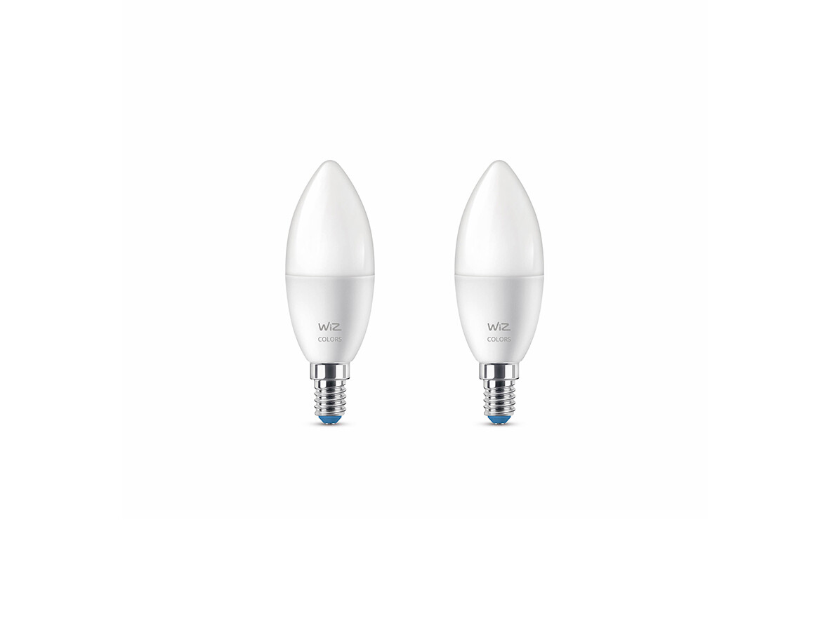 WiZ – Lamppu Smart Color 4,9W 470lm 2700-6500K 2-pack Kynttilä E14