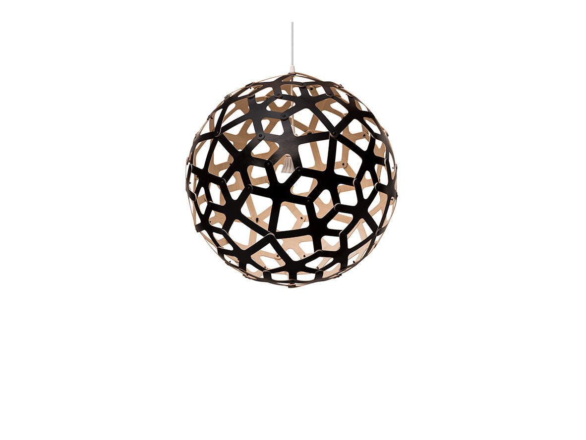 David Trubridge ltd - Coral Hanglamp Ø60 Zwart 1 Kant