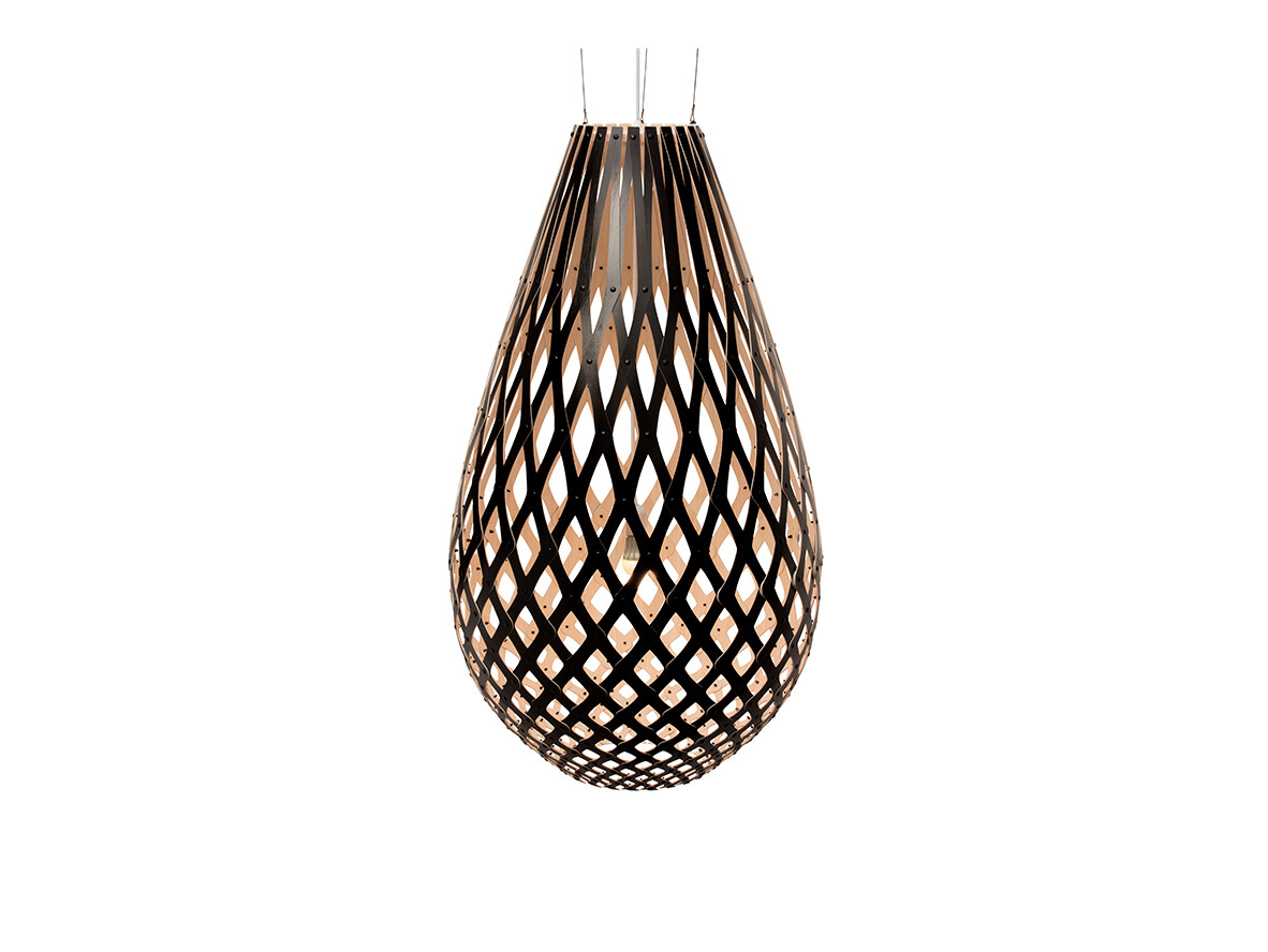 David Trubridge ltd - Koura Hanglamp H160 Zwart 1 Kant