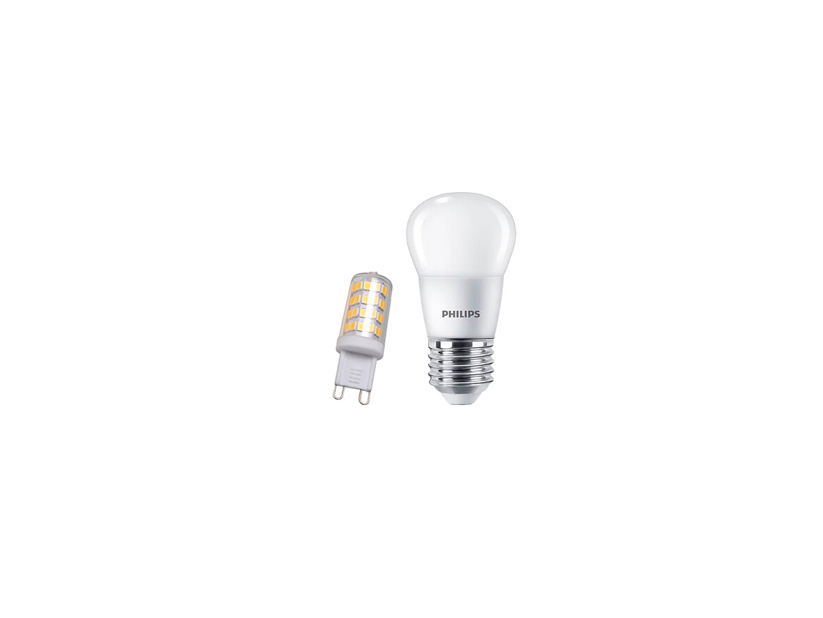 Philips & e3light – Lamppu LED Set 1x E27 (470lm) & 1x G9 (330lm)