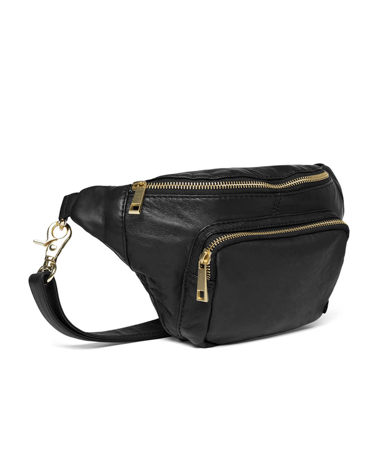 Depeche - Oversize Bumbag i Sort Med Guld