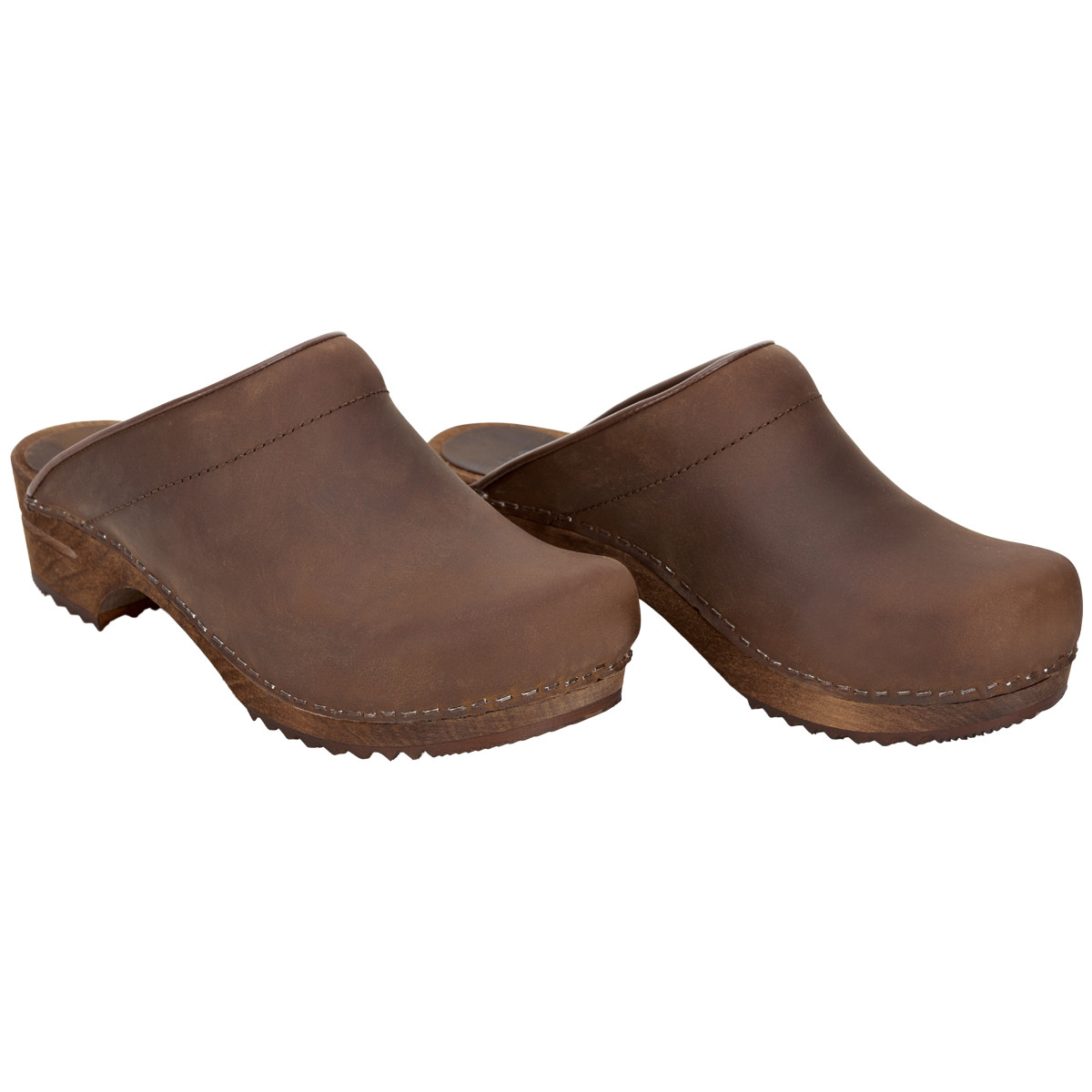 sanita brown clogs