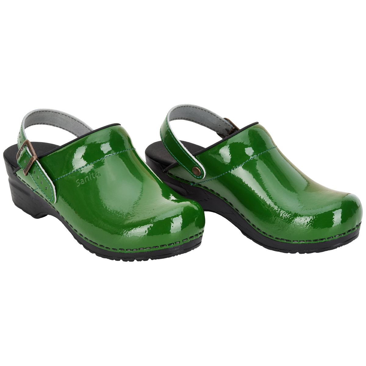 sanita green clogs