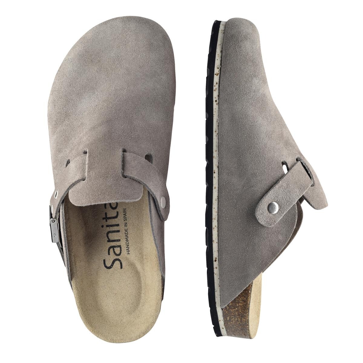 Sanita Bio Mykonos Suede Sandal Grå, Størrelse: 38