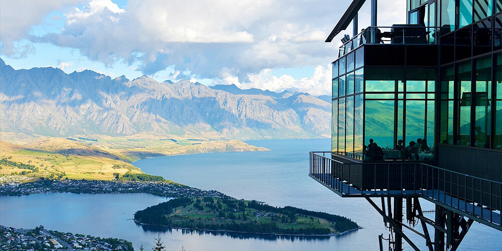 Udsigt over Queenstown i New Zeland