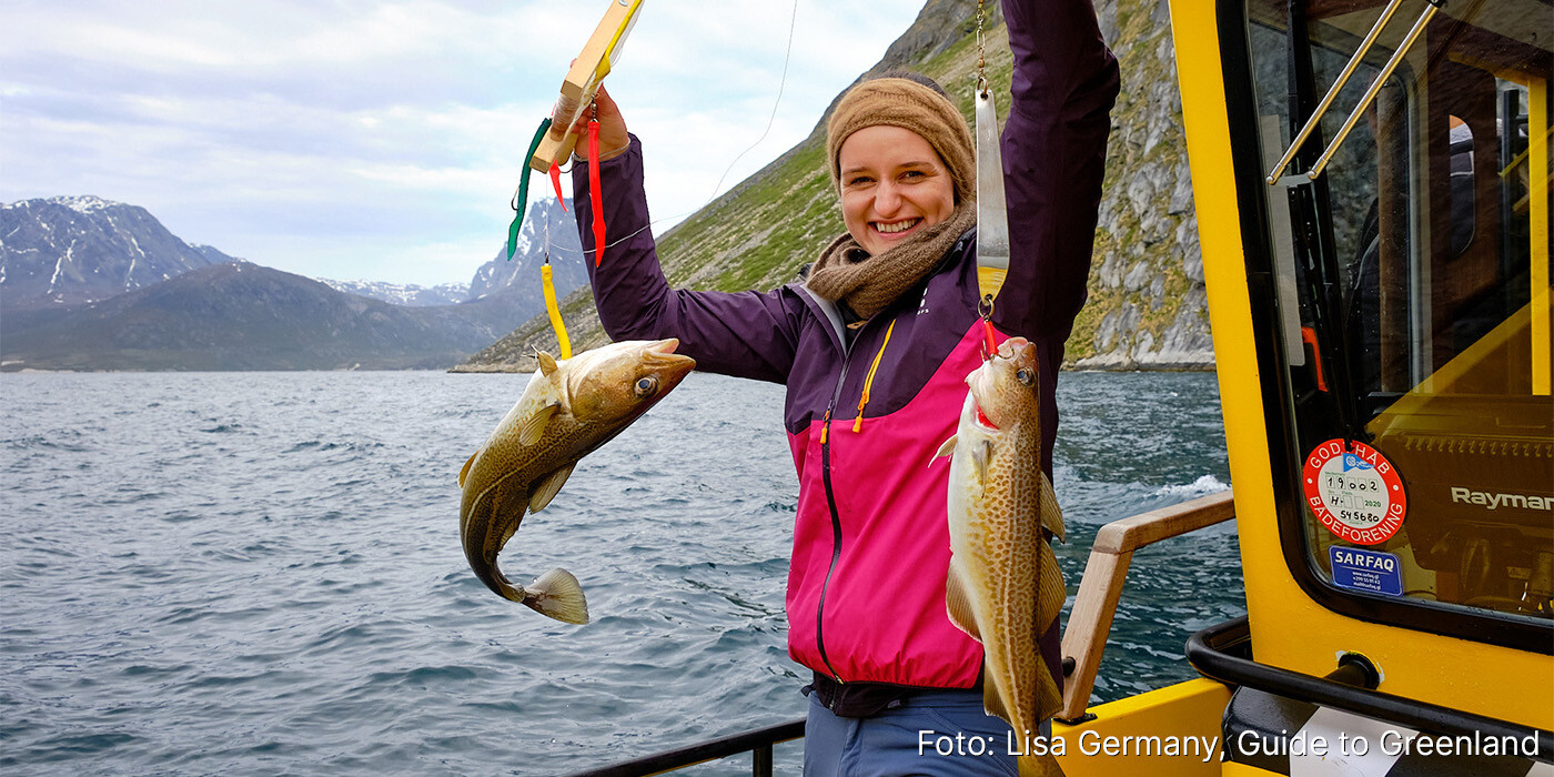 Fangst på turen Catch'n'eat. Foto af Lisa Germany, Guide to Greenland