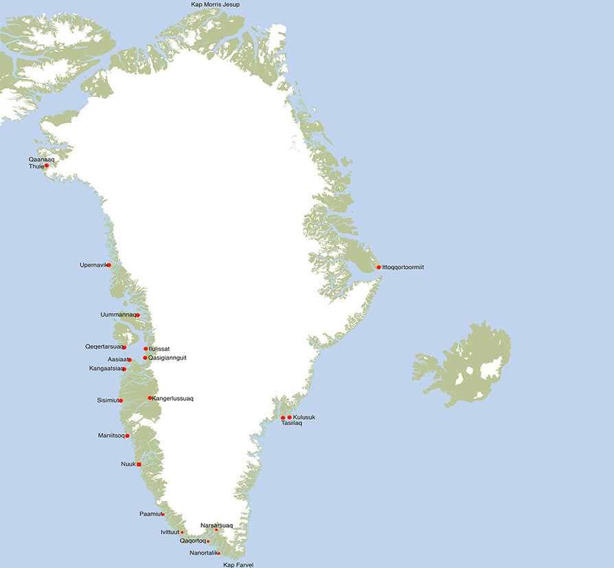Kort over Grønland