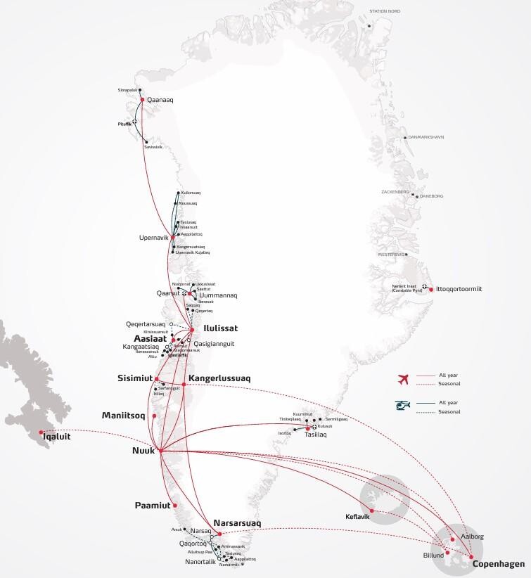 Air Greenland routes 2025