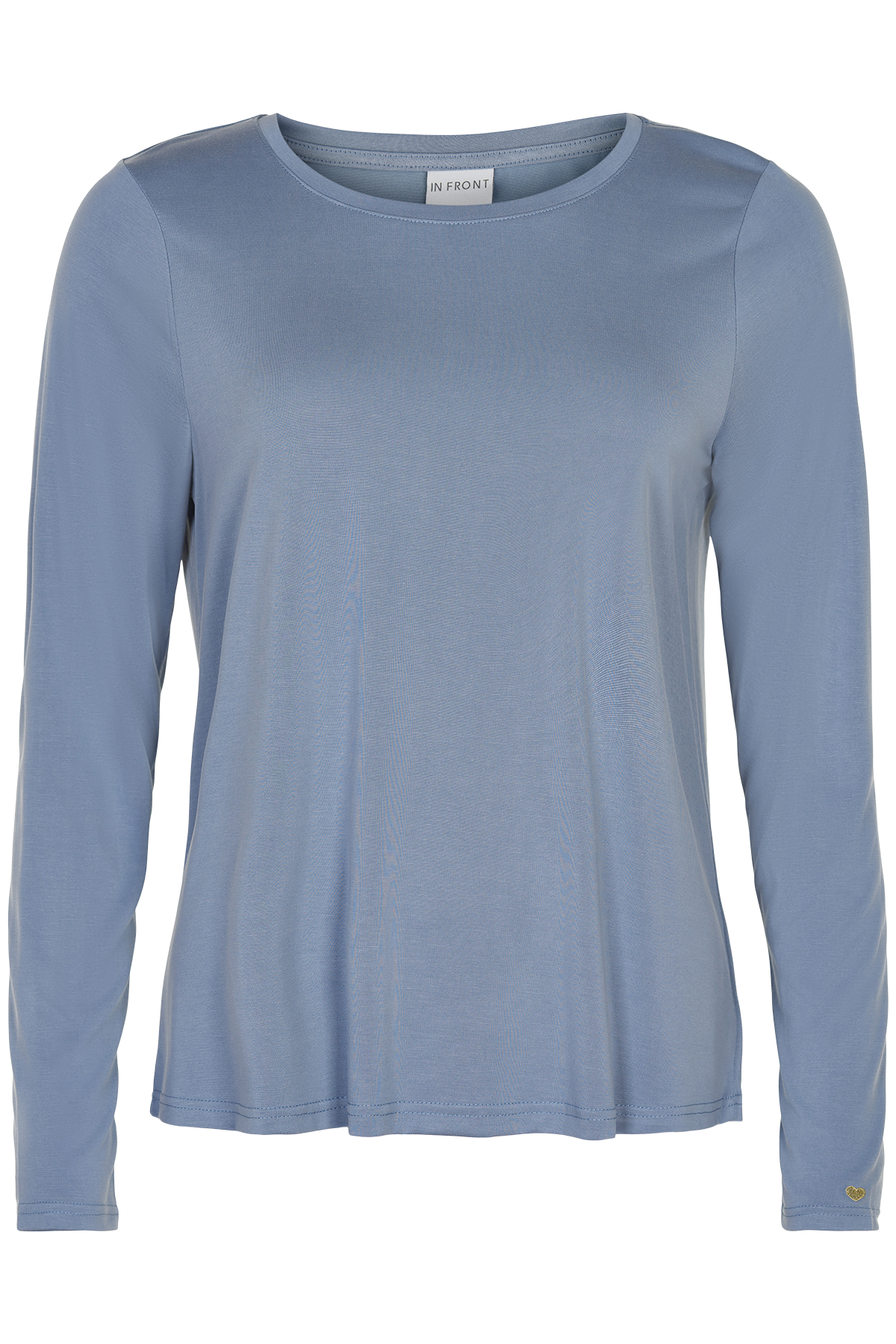 IN FRONT Nina T-shirt, Farve: Dusty Blue, Størrelse: XXL, Dame