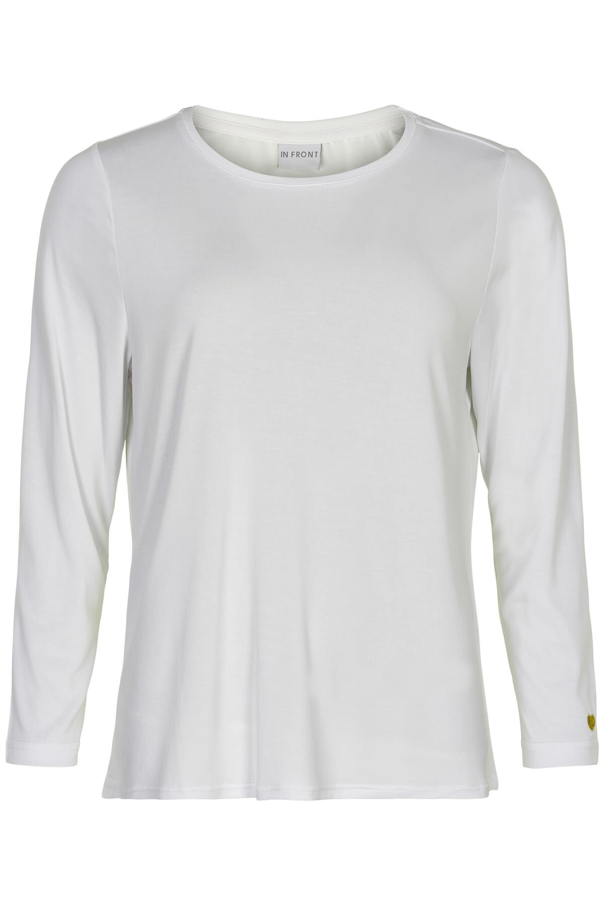 IN FRONT Nina T-shirt, Farve: Crystal White, Størrelse: M, Dame