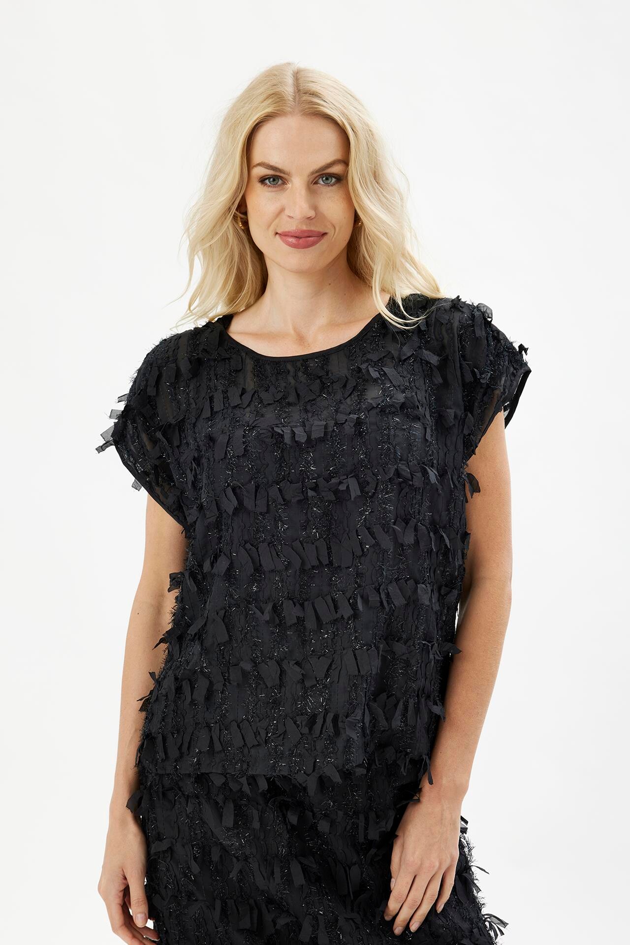 IN FRONT ISADORA BLOUSE 16476 999 (Black 999)