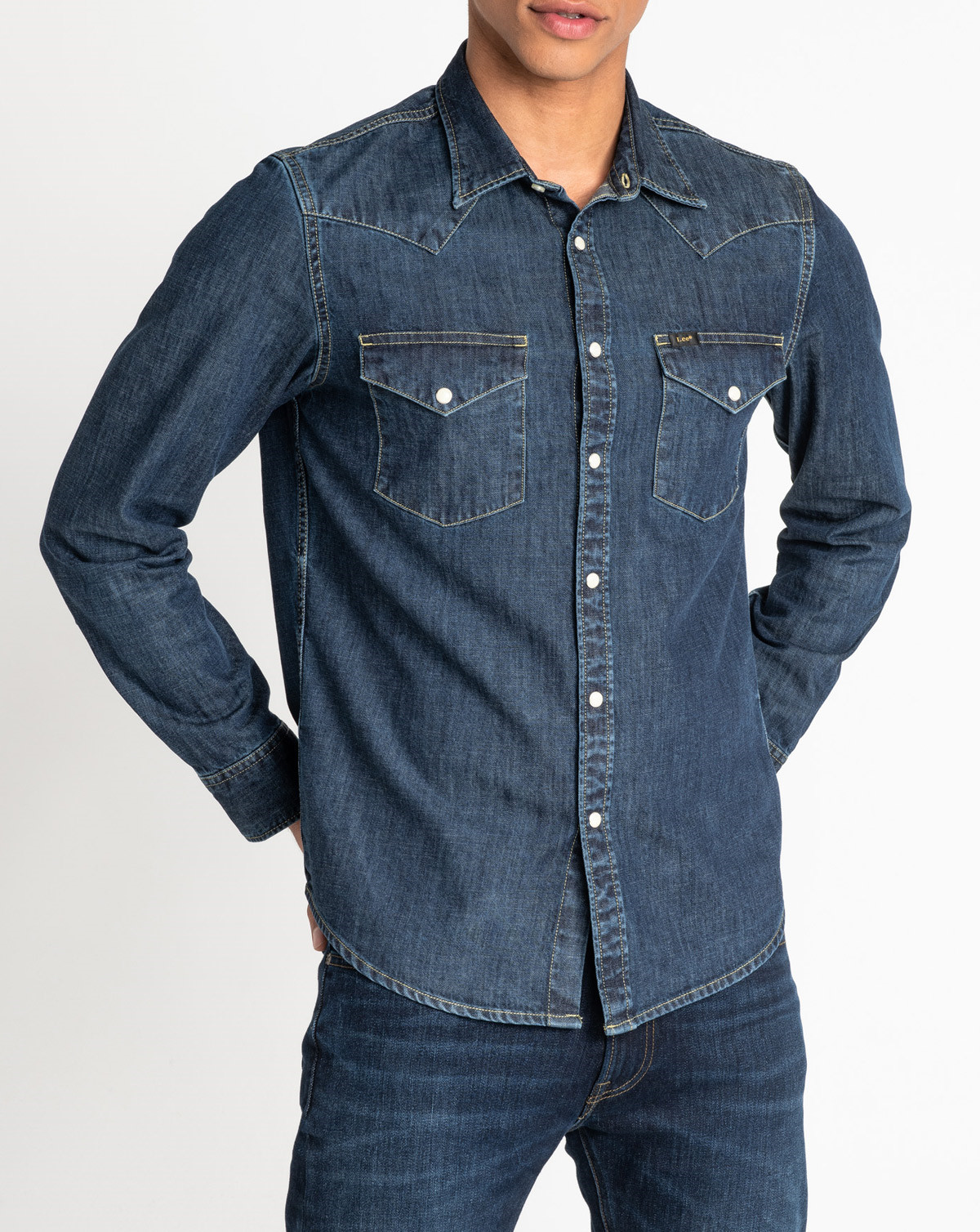 Lee Slim Fit Western Shirt (Denim Blue, S) • 349.50 SEK