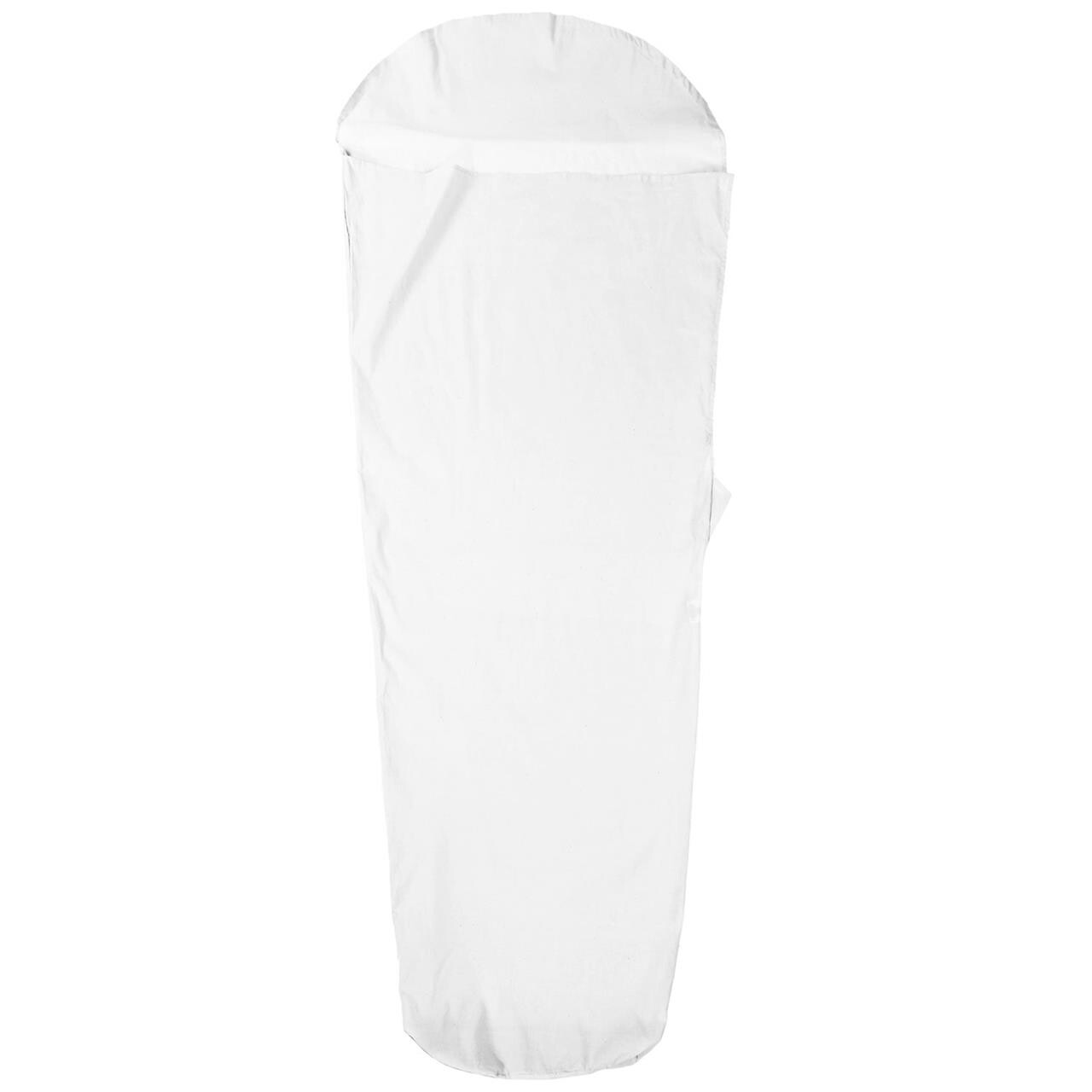 Se Frilufts Organic Cotton Mummy Liner 220x80/55cm (Hvid (OFF WHITE)) hos Friluftsland.dk