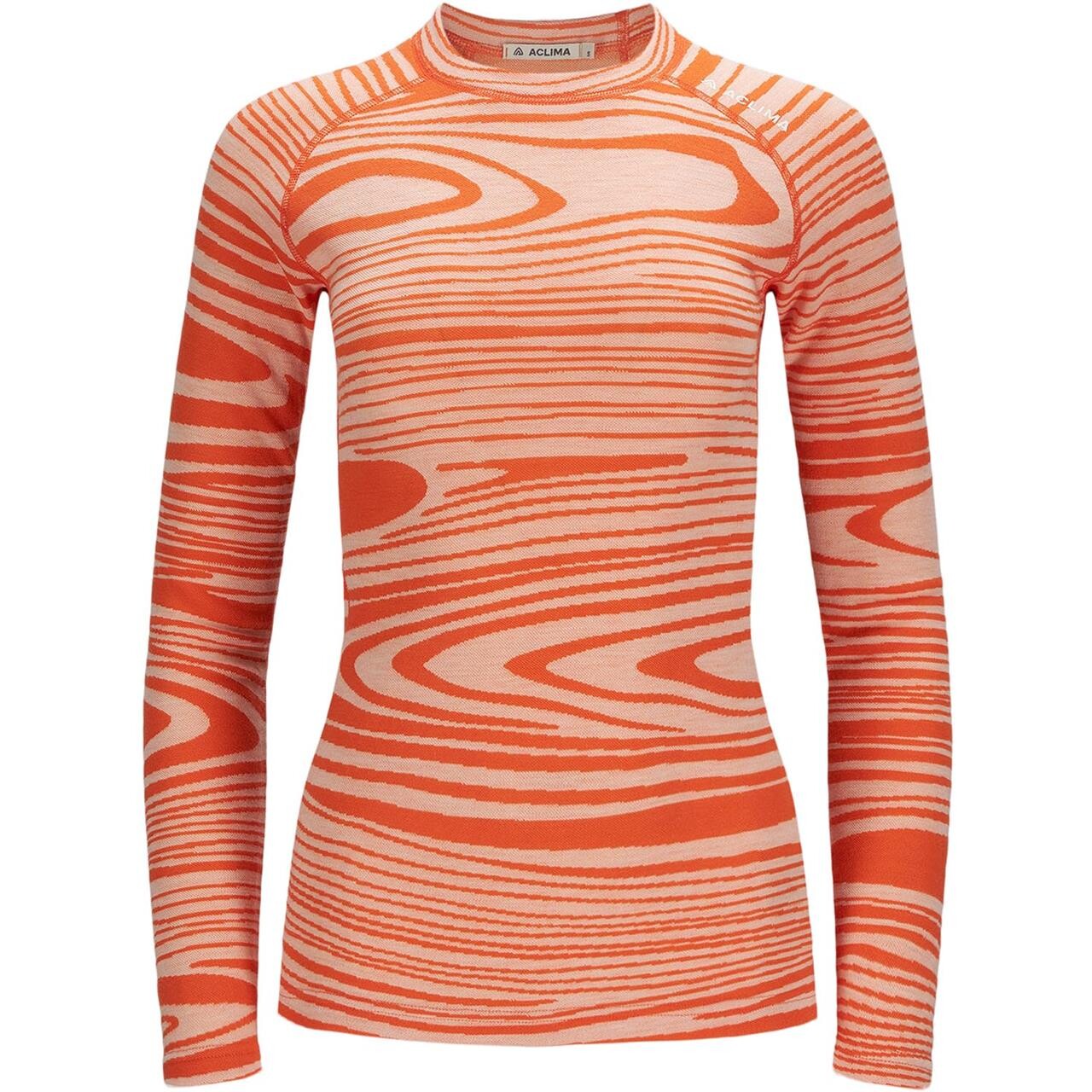 Aclima Womens WarmWool Crew Neck Shirt (Grå (SIGNATURE MOTION) Small)